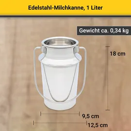 Krüger Milchkanne Edelstahl rostfrei, 1,0 l