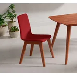 INOSIGN Stuhl »Sandy«, 2 St., Microfaser, mit verschiedenen Stuhlbeinfarben und Farbvarianten, Sitzhöhe 47 cm, rot