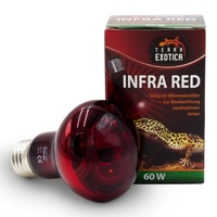 Infra Red 60 Watt Rotlichtlampe für Reptilien - Infrarot Terrarium Wärmelampe für Eidechsen, Schildkröten, Vogelspinnen, Küken, Kaninchen