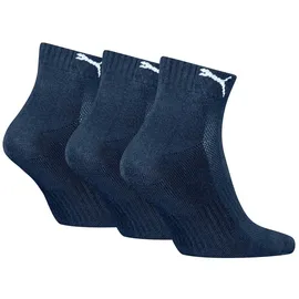 Puma Cushioned Quarter Socken 3er Pack Blau 43-46