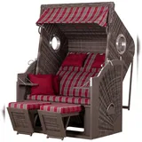 dekoVries GmbH Strandkorb deVries PURE® Cliff XL SUN - PE stone grey - Dessin 472 - inkl. Schutzhülle