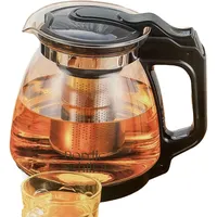 NORDIC SCHILLER Premium Teekanne Glas, Hitzebeständig Glaskanne mit Deckel 1,7 Liter Teekanne mit Siebeinsatz Teekanne Thermo mit Edelstahl Filter Sieb, Tea Maker, Teekanne mit Sieb Tee Kanne Aus Glas