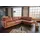 KAWOLA Ecksofa VILNIUS 3-Sitzer mit Recamiere rechts cognac