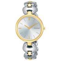 Pulsar Quarz Damen-Uhr mit Goldauflage und Metallband PM2264X1