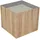 Svita Beistelltisch Wohnzimmertisch Eckig Quadratisch 50x50Rattan-Optik Paulownia Holz Natur