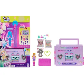 POLLY POCKET Polly Pocket-Puppe und Spielset, Diskoparty Fashion Reveal, ca. 7 cm