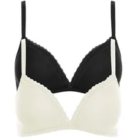 LISCA Ines Triangel-BH 2er Pack Schwarz/Cream 85C