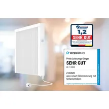 Evarmo Flächenspeicherheizung areo smart 1300 Watt digitales Thermostat mit LCD-Display