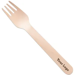WISEFOOD 2000 Stück - Birkenholz Gabel - 160 mm - individuell bedruckt