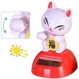 ISAKEN Winkekatze Solar Auto Solar Wackelfiguren Katze Solarbetriebene Wackelfiguren Wackelkopffiguren Solar Auto Armaturenbrett Dekorationen Solar Tanzen Spielzeug für Zuhause, Auto, Büro