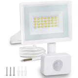 Aigostar 20W LED Strahler mit Bewegungsmelder Außen,1650LM 4000K Naturweiß Außenstrahler,IP65 Wasserdicht Scheinwerfer,Aussenleuchte für Garten, Innenhöfe, Garage, Hotel