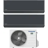 Panasonic - dual split inverter-klimagerät serie etherea dark 7+9 mit cu-2z50tbe r-32 wi-fi integrated farbe graphit grau 7000+9000