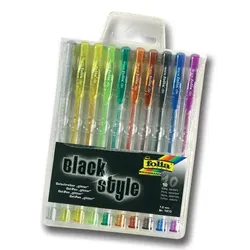 Folia BLACK STYLE - Tintenroller - verschiedene Glitzerfarben - Geltinte (Packun
