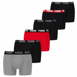 Puma Boxershorts Basic 6er Pack Grau / Rot / Schwarz M