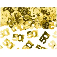 Partydeco Konfetti Zahl 50 2x1cm 15g Gold