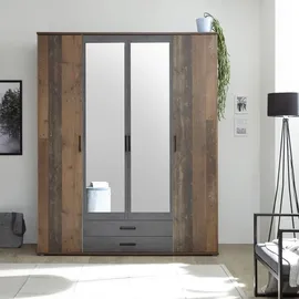Pol-Power Drehtürenschrank Chicago 159 x 197 x 54 cm Braun