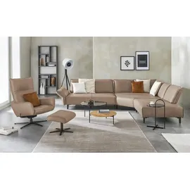 W.Schillig Ecksofa aus Echtleder ¦ braun ¦ Maße (cm): B: 340 H: 85 T: 272.0
