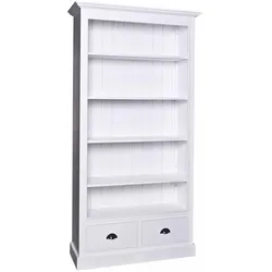Bücherregal Landhaus aus Kiefernholz, 2 Schubladen, 5 Fächer