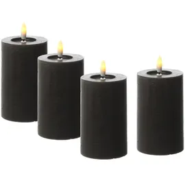 441 LED Kerzenset LINA 11 cm 4 St. schwarz