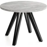 ESSTISCH Ravero runder ausziehbarer, Beton grau 100/100/77 cm