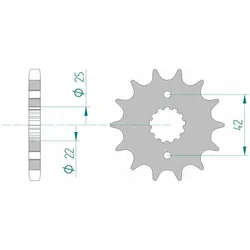 AFAM Standard-Stahlkettenrad 24500 - 530