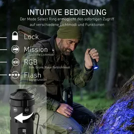 Ledlenser TAC7R Taschenlampe 3200 Lumen, 370m Leuchtweite, 30h Laufzeit, schwarz