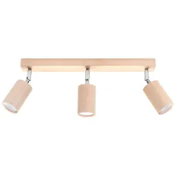 Wand- und Deckenstrahler Berg 3 dreh- und schwenkbar aus Holz GU10