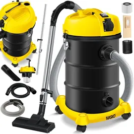 Masko MASKO® Industriestaubsauger Staubsauger Nass Trocken Sauger Aschesauger 2300W + Steckdose Blasfunktion ? Nass-Saugen Industrie-Sauger mit & ohne Beutel beutellos