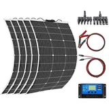 Aysolar 500 Watt Solarpanel Flexibel Kit 12V/24V Off-Grid System: 5 Stück 100W Monokristalline Solarmodule mit 50A Laderegler für Batterien, Wohnmobil,Boote, Wohnwagen, Van