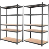 ECD Germany Lagerregal 5 Böden Metall 200x100x60 cm Anthrazit