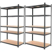 ECD Germany Lagerregal 5 Böden Metall 200x100x60 cm Anthrazit