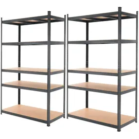 ECD Germany Lagerregal 5 Böden Metall 200x100x60 cm Anthrazit