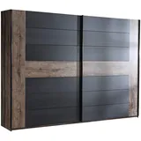 Forte Schwebetürenschrank Bellevue 270 x 210 x 61 cm braun