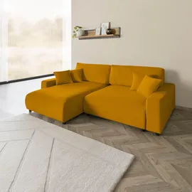 Livora Ecksofa Samt 234x170x78 gelb SOFIA