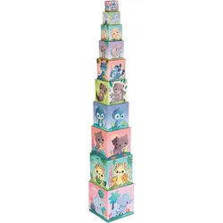 Stapelspielzeug JANOD "Allerliebste Tiere", bunt, Stapelspielzeug, KinderH:87,7cm, FSC- schützt Wald - weltweit, H:87,7cm