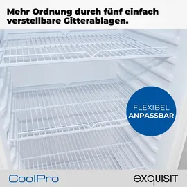 Exquisit GKS5260-GT-431D Getränkekühlschrank 280 l mit LED Umluft 5 verstellbare Ablagen