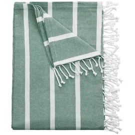 BUTLERS Surfside Strandtuch 200 x 180 cm grün/weiß