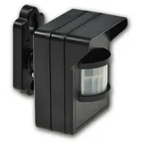 ChiliTec Funk Bewegungsmelder IP44 für Aussen Pilota Casa 90° 8m Reichweite LED Geeignet FunkSignal bis 30 Meter Schwarz