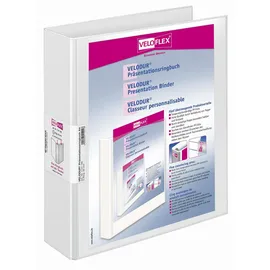 Veloflex 10 VELOFLEX VELODUR® Präsentationsringbücher 2-Ringe weiß 6,0 cm DIN A4