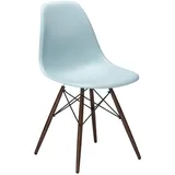Vitra Stuhl Eames Plastic Side Chair DSW 83x46.5x55 cm eisgrau, Gestell: Ahorn nussbaumfarbig, Designer Charles & Ray Eames