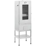 furnicato Räucherofen Multifunktionaler verzinkter Stahl 44,5x29x83 cm mit Tisc silberfarben 44.5 cm x 83 cm x 29 cm
