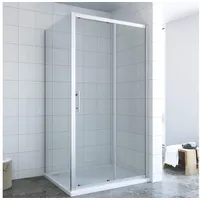 AQUABATOS Eckdusche Duschkabine Eckeinstieg Schiebetür Duschtür Duschwand Duschabtrennung, BxT: 120x90 cm 120 cm x 90 cm