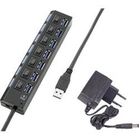 Renkforce 7 Port USB 3.2 Gen 1 (3.1 Gen 1) Type-A 5000 Mbit/s Schwarz