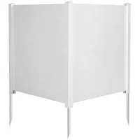 Costway Gartenzaun 2-teilig, Zaun mit Pfosten & Schutzkappen, 115 cm hoch, Sichtschutzzaun & weiß