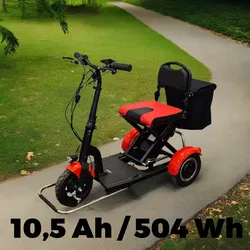 RollVita - Faltbares Elektromobil für Senioren rot mit 10,5 Ah