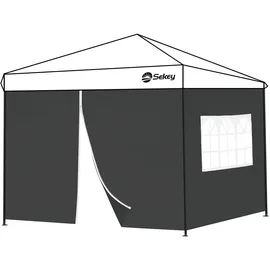 Sekey Seitenwände für Pavillon 3x3 2 Stück Schwarz 3 x 3 m