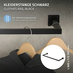2x Kleiderstange Garderobenstange Garderobenhalter Stahl Kleiderständer Wand
