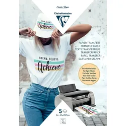 Clairefontaine 10x Textiltransferfolie für helle Textilien A4 - 84308C