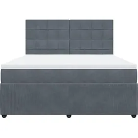 vidaXL Boxspringbett 180 x 200 cm Dunkelgrau