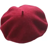 INF Kaschmir-Baskenmütze Dunkelrot - Rot